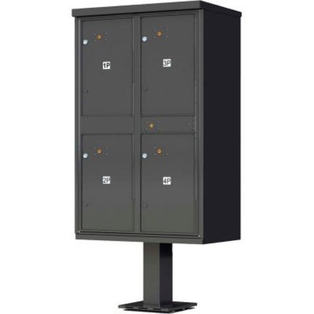 FLORENCE MFG CO Valiant Outdoor Parcel Locker, 4 Lockers, Dark Bronze 1590T2DBAF